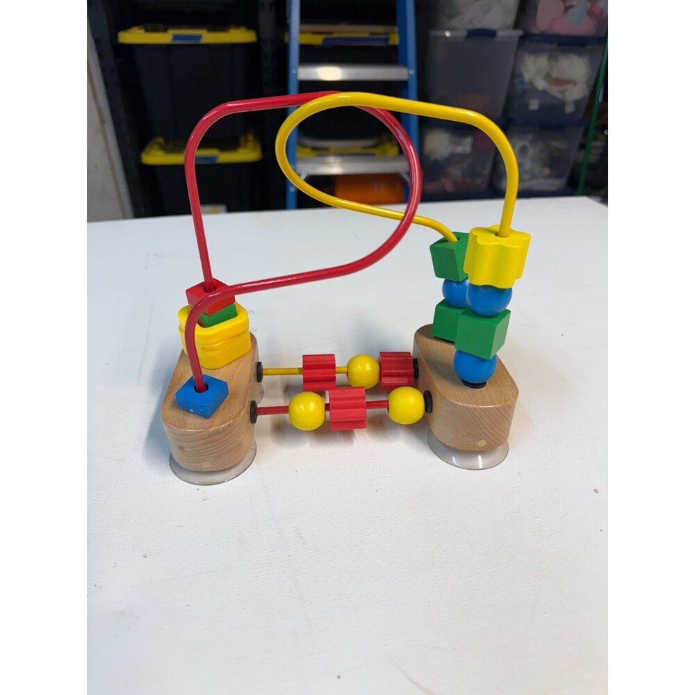 Melissa & Doug Wooden Bead Maze Suction Cup Activity Toy Toddler Motor Skills